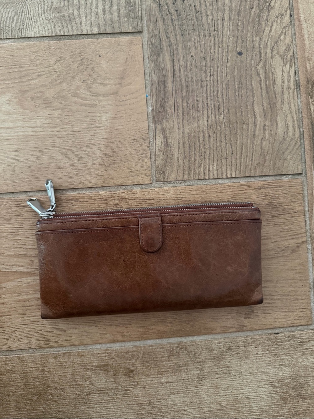 HOBO Brown Leather Zip Wallet